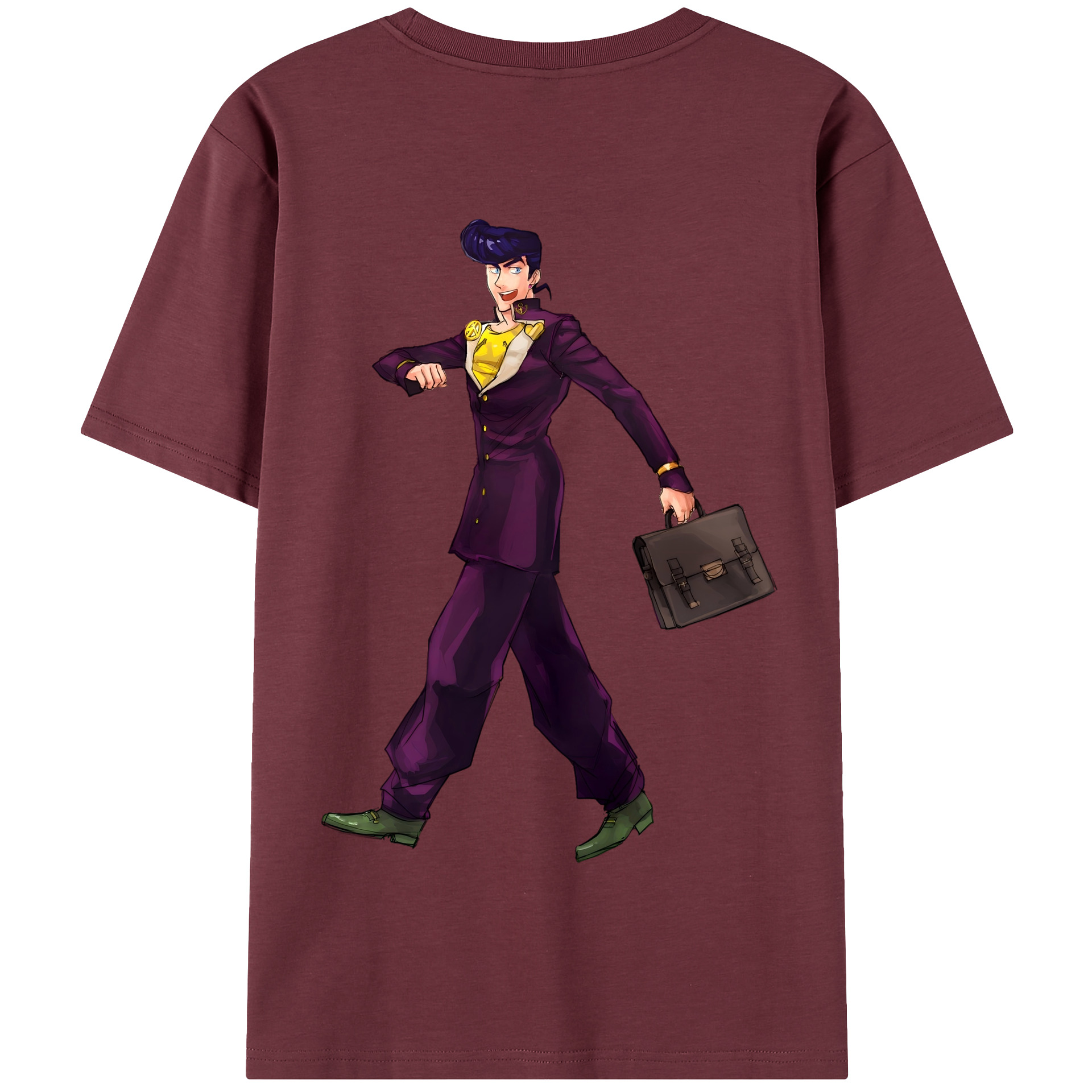 （画像用） ジョジョの奇妙な冒険 ひがしかた じょうすけ JoJo's Bizarre Adventure Higashikata Josuke 綿100％半袖Tシャツ（背面プリント）